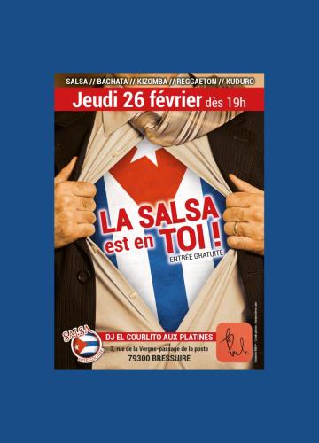 Affiche pour une soirée Salsa dans un bar